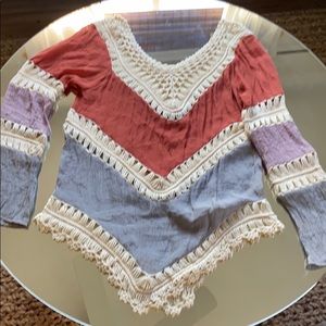 Vintage bohemian knit wound shirt
